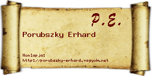Porubszky Erhard névjegykártya
