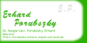 erhard porubszky business card